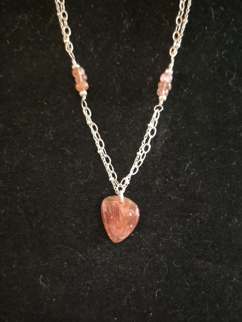 Sterling Silver Sunstone Handmade Double Strand Necklace By Sapphireskies